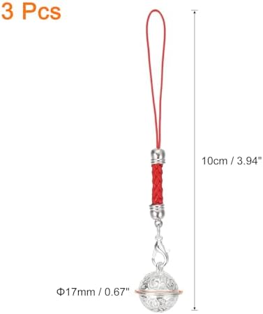 Uxcell 3 Pcs Cellphone Strap Pendant with Bell