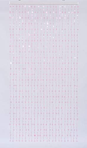 FlavorThings 3FTx6FT Pink Iridescent Beaded Curtain