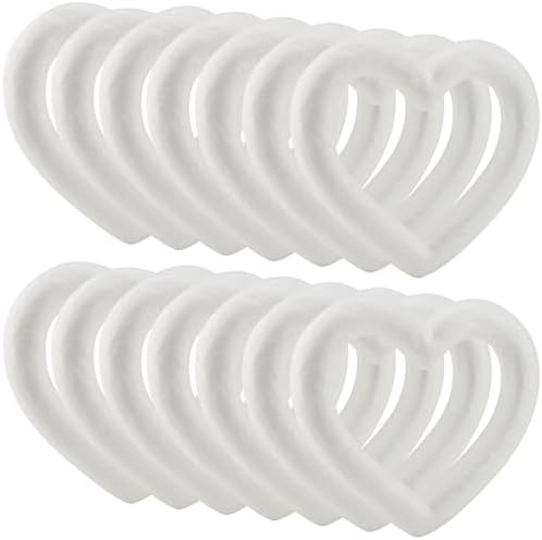 14 Pack 6 Inch Heart Foam Wreath for Crafts