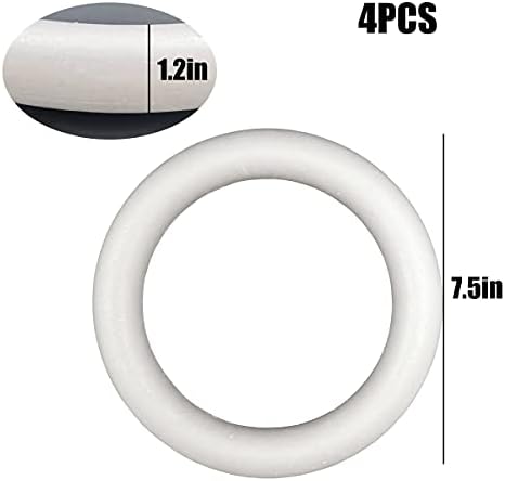 FFchuanhe 12 Pack Craft Foam Wreath White