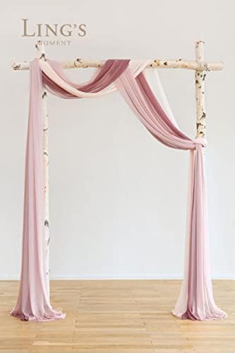 Lings Moment Wedding Arch Draping Fabric 3 Panels Dusty Rose Mauve Blush