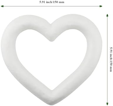 14 Pack 6 Inch Heart Foam Wreath for Crafts