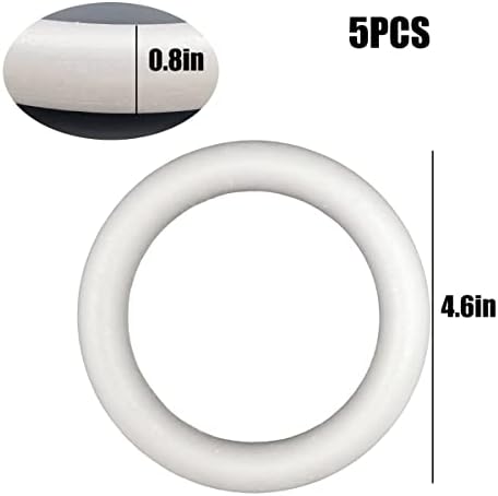 FFchuanhe 12 Pack Craft Foam Wreath White