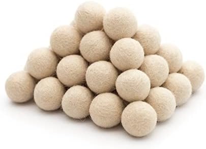 Glaciart One Felt Wool Balls 40 Pieces 2cm - 08 Inch Handmade