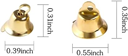 100PCS Gold Bells Mini Bells Craft Decor Set