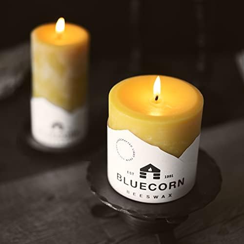 Bluecorn Beeswax 100 Pure Pillar Candles