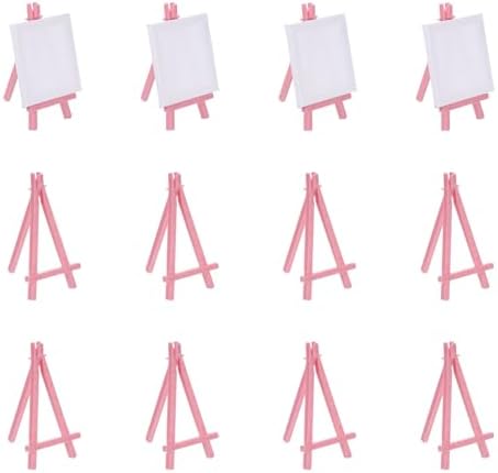 MECCANIXITY Mini Plastic Display Easels Pack of 12 Pink