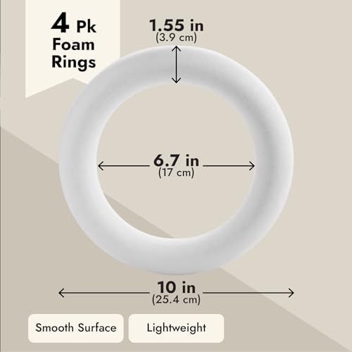 4 Pack Foam Wreath Forms 10 Inch White