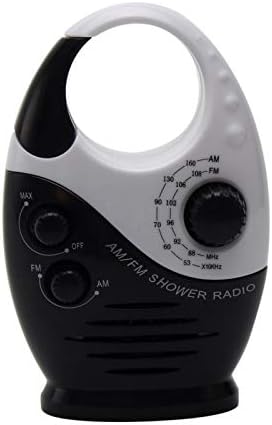 Shower Radio with AM FM Waterproof Portable Black