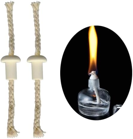 Round Cotton Kerosene Lamp Wicks with Ceramic Holder - 10Pcs