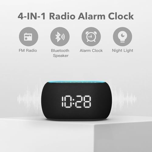 ANJANK Alarm Clock with FM Radio and Bluetooth Speaker
