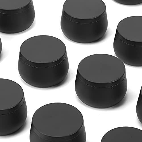 24 Pack 8oz Black Candle Jars With Lids