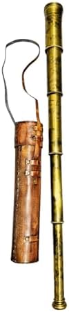 32 Inches Solid Brass Telescope with Antique Leather Cover