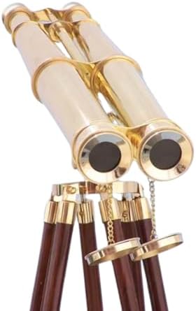 Nautical Floor Standing Brass Binoculars with Adjustable Tripod
