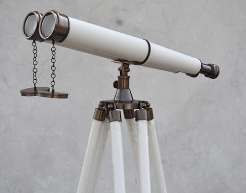Brass Floor Standing Binoculars with Tripod - Nautical Decor