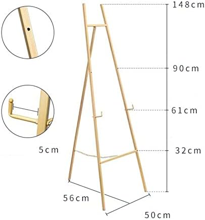 Adjustable Gold Folding Easel Stand 148cm Tall