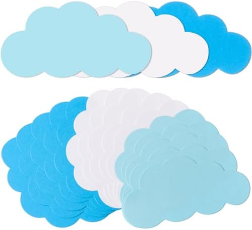 MixTeach 120 Piece Cloud Cutouts for Classroom Decorations