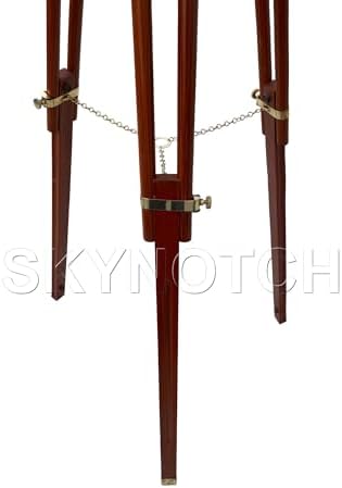 SKYNOTCH Nautical Brass Double Barrel Binocular With 62 Inch Wooden Stand