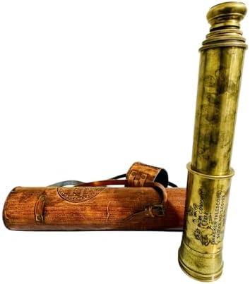32 Inches Solid Brass Telescope with Antique Leather Cover