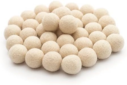 Glaciart One Felt Wool Balls 40 Pieces 2cm - 08 Inch Handmade