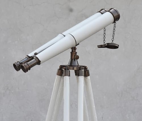 Brass Floor Standing Binoculars with Tripod - Nautical Decor