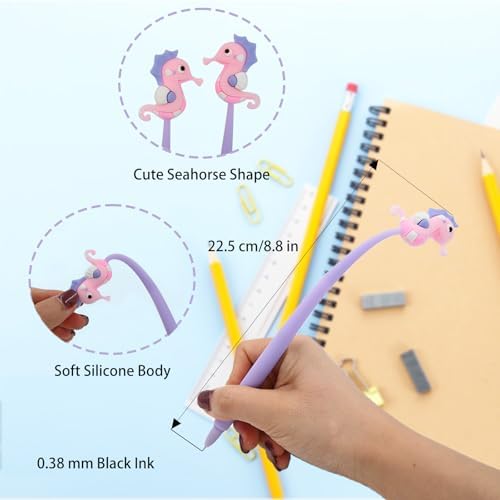 12 PCS Kawaii Seahorse Shaped Gel Pens