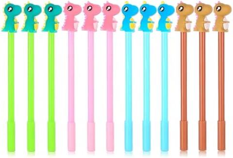12Pcs Bulk Cute Dinosaur Gel Ink Pens for Kids and Adults