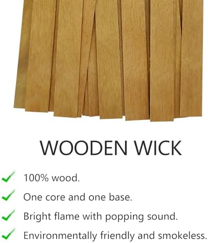 100 Wood Candle Wicks with Iron Stand and Trimmer for DIY