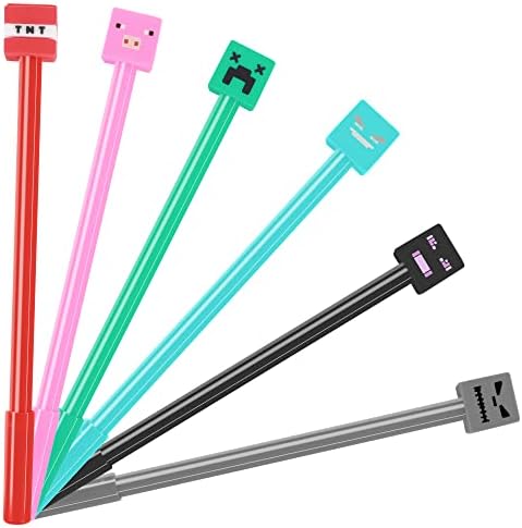 24 Pcs Pixel Miner Themed Gel Pens Party Favors