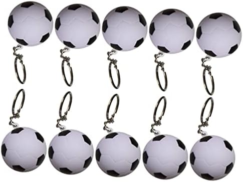 20pcs Soccer Design Retractable Pens Keychain Set