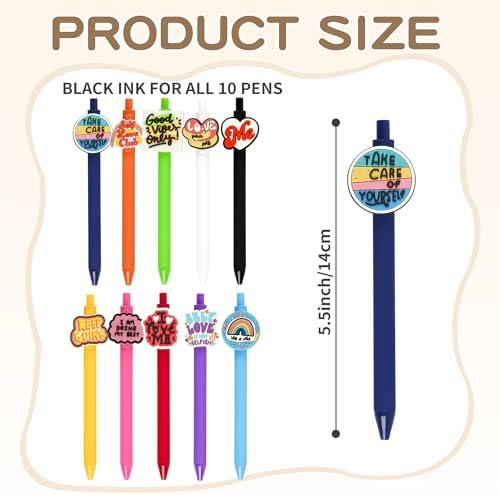 10Pcs Funny Ballpoint Pens with Motivational Quotes for Adults