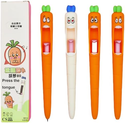 Maydahui 8 Pcs Funny Screaming Carrot Gel Pens