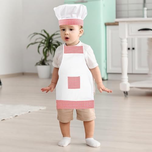 2PCS Baby Chef Costume with Apron and Hat for 6-24 Months