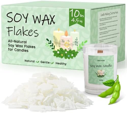 UNOTENA Soy Wax Flakes 10LB Natural Candle Making