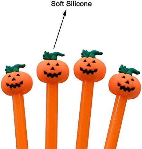 Maydahui 30 Pcs Halloween Pumpkin Shape Gel Ink Rollerball Pens