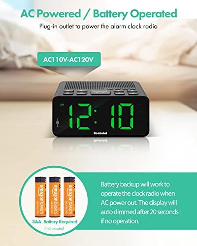 Jingsense Digital Alarm Clock Radio with AMFM Radio and Sleep Timer