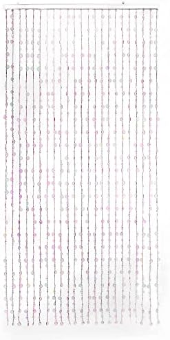 FlavorThings 3FTx6FT Pink Iridescent Beaded Curtain