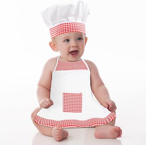 2PCS Baby Chef Costume with Apron and Hat for 6-24 Months