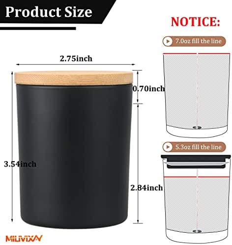 MILIVIXAY 12 Pack Glass Candle Jars with Lids and Candle Making Kit