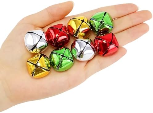 LIGHOON Jingle Bells 1 Inch Metal Craft Decor 50 Pcs