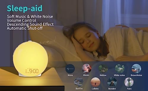 MOMILLA Smart Sunrise Alarm Clock with FM Radio and Sunset Light