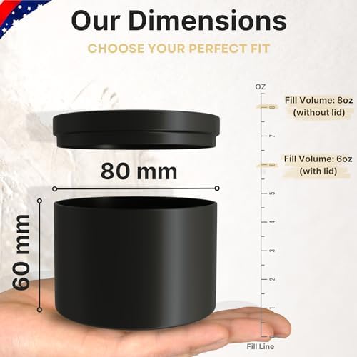 True Candle 24 Pack 8 oz Black Metal Candle Containers