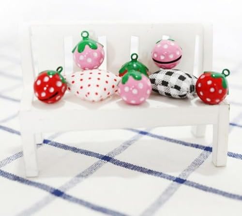 10pcs Strawberry Shape Bells for Jewelry and Decor
