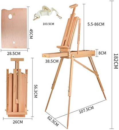 Adjustable Folding Artist Easel with Drawer for Studio and Outdoor Use