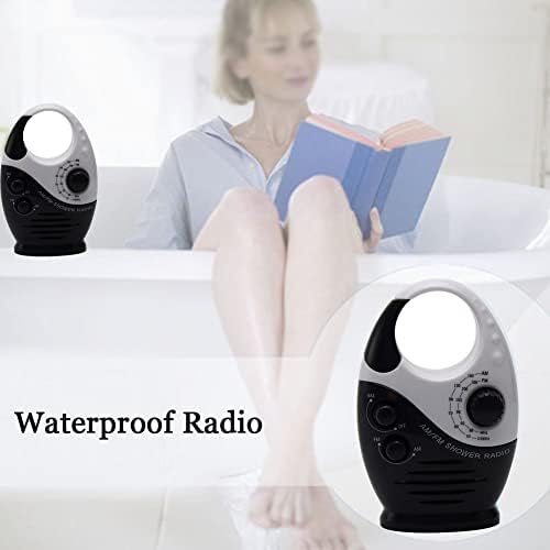 Shower Radio with AM FM Waterproof Portable Black