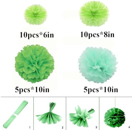 YLYs Love 30pcs Pom Poms Tissue Paper Flower Decor