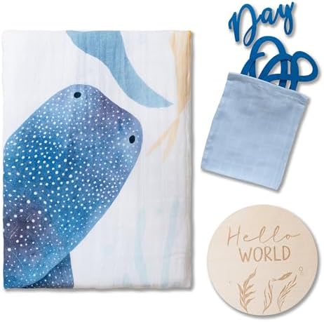 Miaoberry Ocean Baby Milestone Blanket for Boys