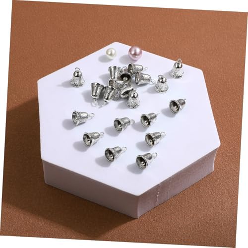 NUOBESTY 20pcs Silver Bells Charms Mini Jingle Bells for Jewelry Crafts
