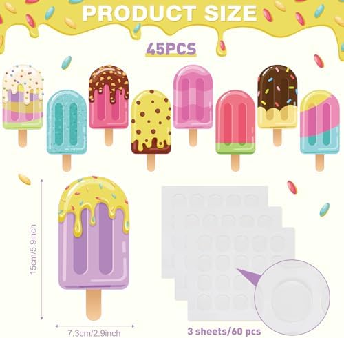 Dianelhall 45 Pcs Ice Pop Birthday Decorations