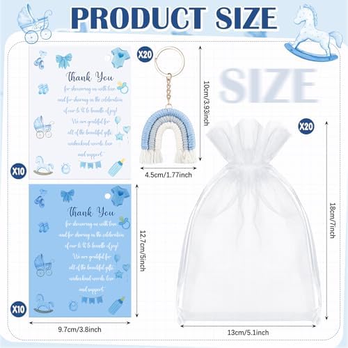 20 Piece Baby Shower Favor Gift Set with Pens and Keychains